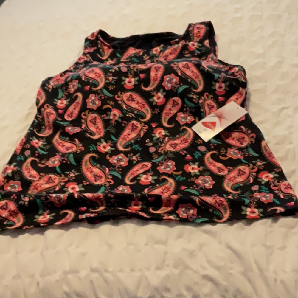 Lands End paisley print tankini top size 14 New with tags